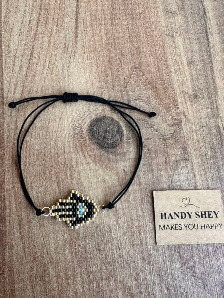 Hamsa - Miyuki Boncuk Bileklik | El Yapımı | Ayarlanabilir