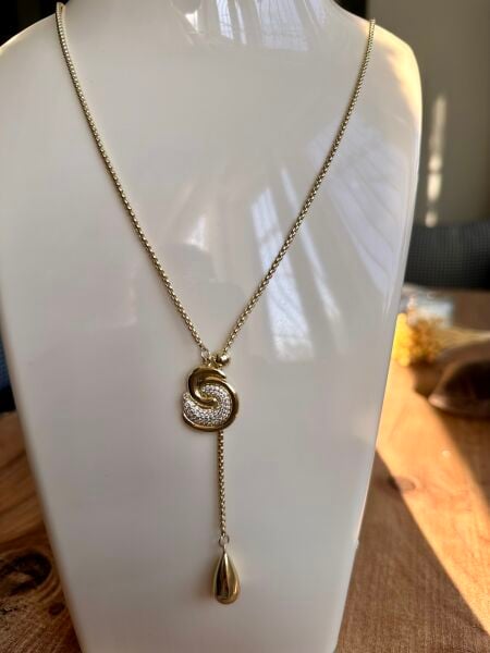 Y Model (Asansör) Premium Altın Kaplama Kolye | VIP Özel Seri | Xuping Tarzı | Gold Renk