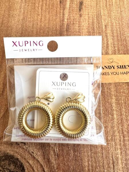 Burgulu Halka Premium Altın Kaplama Küpe | VIP Özel Seri | Xuping Logolu