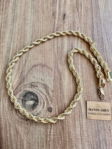 Kalın Burgu Altın Kaplama Kolye | VIP Özel Seri | Gold Renk - 60 Cm