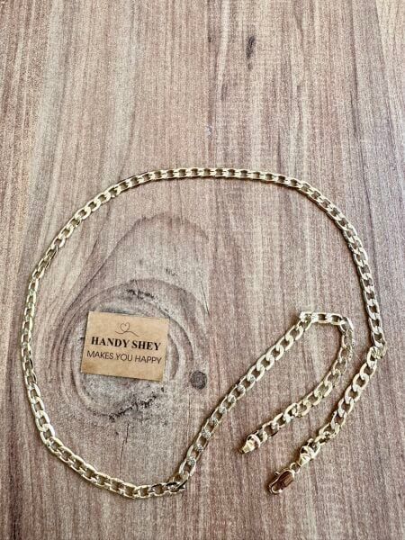 İşlemeli Gurmet Altın Kaplama Kolye | VIP Özel Seri | Gold Renk - 60 Cm