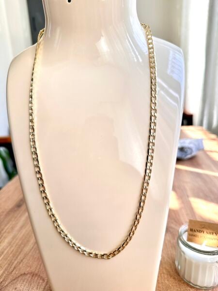 İşlemeli Gurmet Altın Kaplama Kolye | VIP Özel Seri | Gold Renk - 60 Cm
