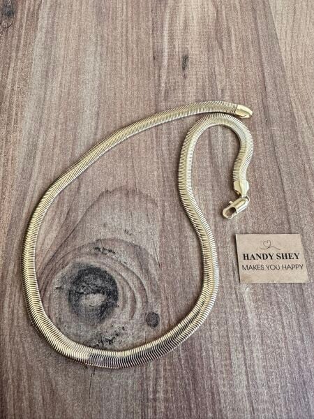 Kalın Balık Sırtı Zincir Altın Kaplama Kolye | VIP Özel Seri | Gold Renk - 45 Cm