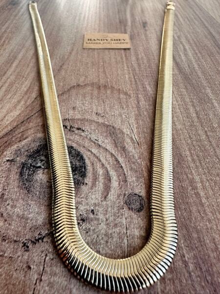Kalın Balık Sırtı Zincir Altın Kaplama Kolye | VIP Özel Seri | Gold Renk - 45 Cm