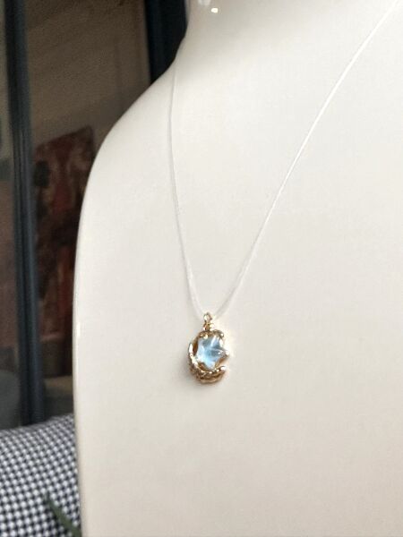 Hayalet Kolye - Yanardöner Yıldızlı Hilal Figürlü | VIP Özel Seri | Gold Renk - 40 Cm
