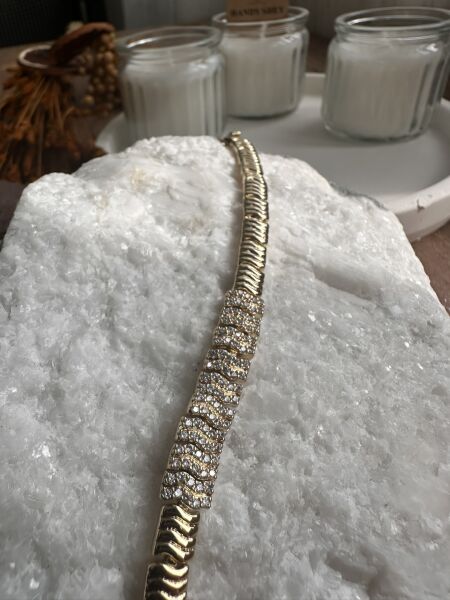 Dalga Taşlı Bileklik | VIP Premium | Xuping Logolu | Gold Renk